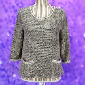 Anthropologie Meadow Rue Pearl Bead Trim Sweater